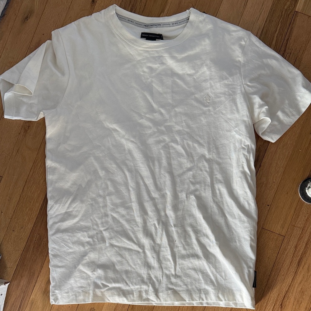 French Connection White Crewneck Short Sleeve T-Shirt